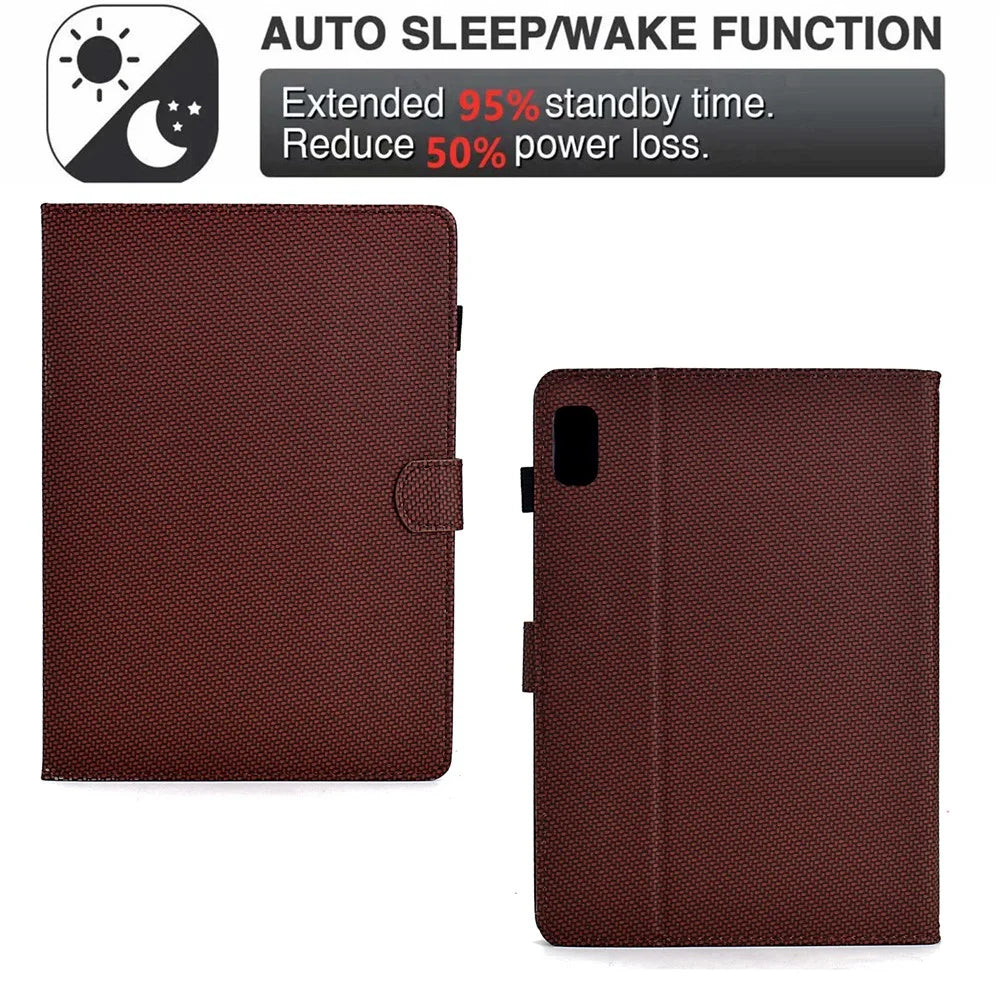 For Lenovo Tab M9 TB-310FU Case Card Slots Leather Tablet Cover with Stand View - Brown - 4