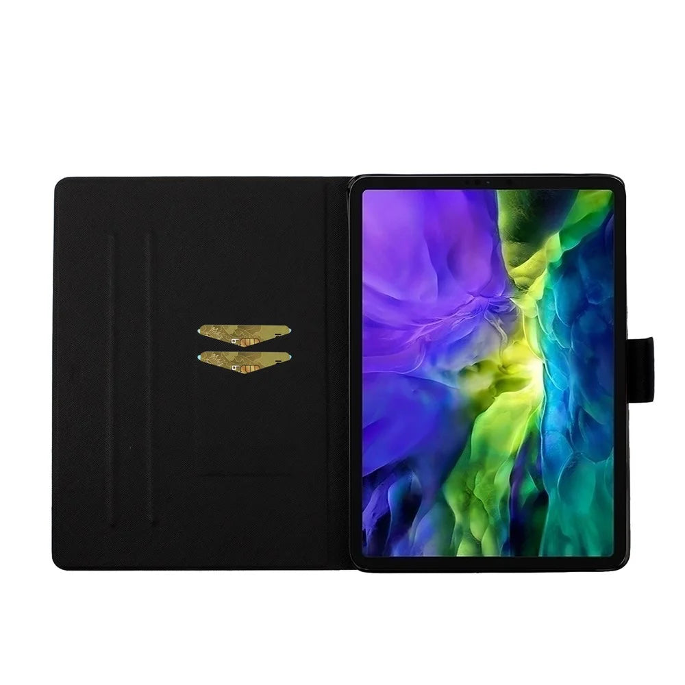 For iPad Pro 11 (2025) / 11 (2024) Cover Pattern Printing PU Leather Card Holder Tablet Case - Colored Sand - 2