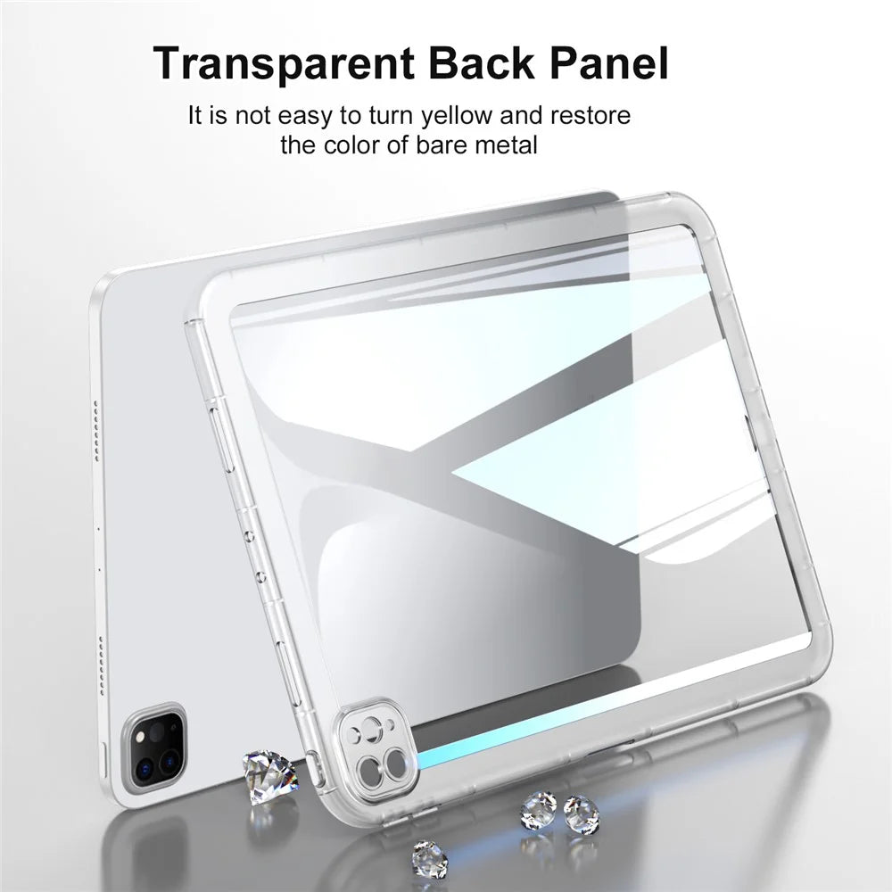 For iPad Pro 13 (2025) / 13 (2024) Case TPU Transparent Back Protective Tablet Cover - Transparent - 4