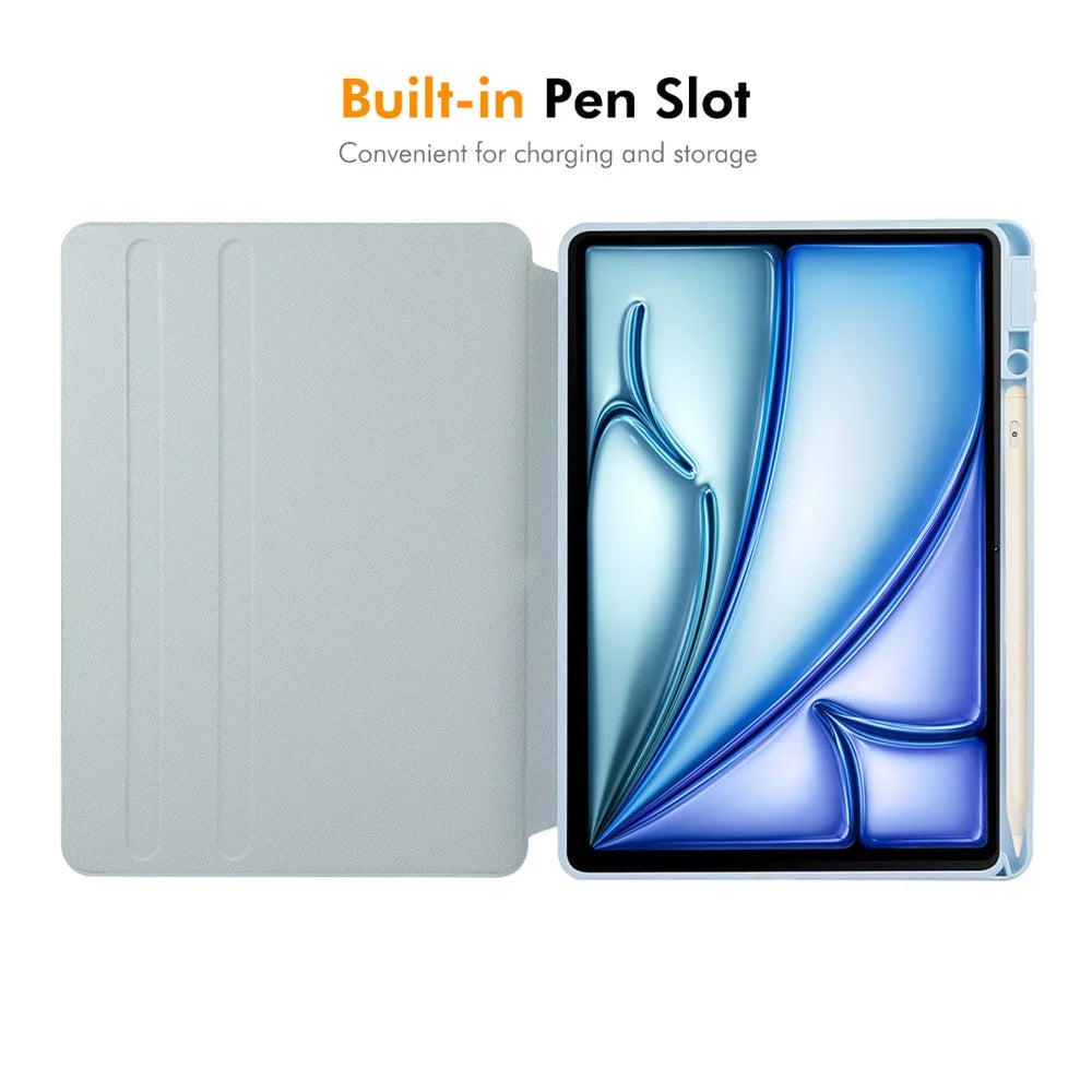 ENKAY HAT PRINCE For iPad Air 13 (2026) / (2025) / (2024) Stand Case Acrylic+PU Tablet Cover Auto Wake / Sleep - Blue - 2