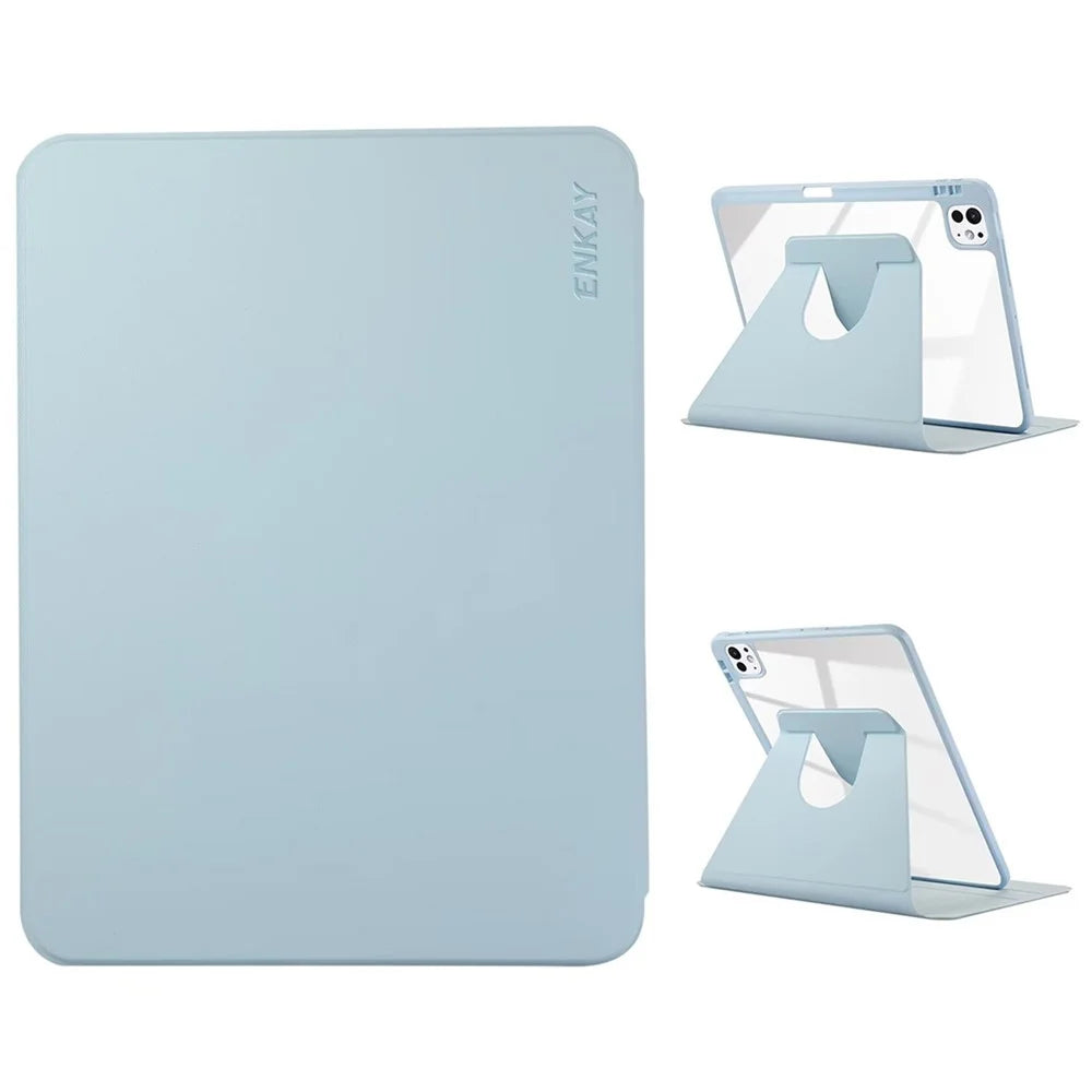ENKAY HAT PRINCE For iPad Pro 11 (2025) / 11 (2024) Stand Case Acrylic+PU Auto Wake / Sleep Tablet Cover - Blue - 1