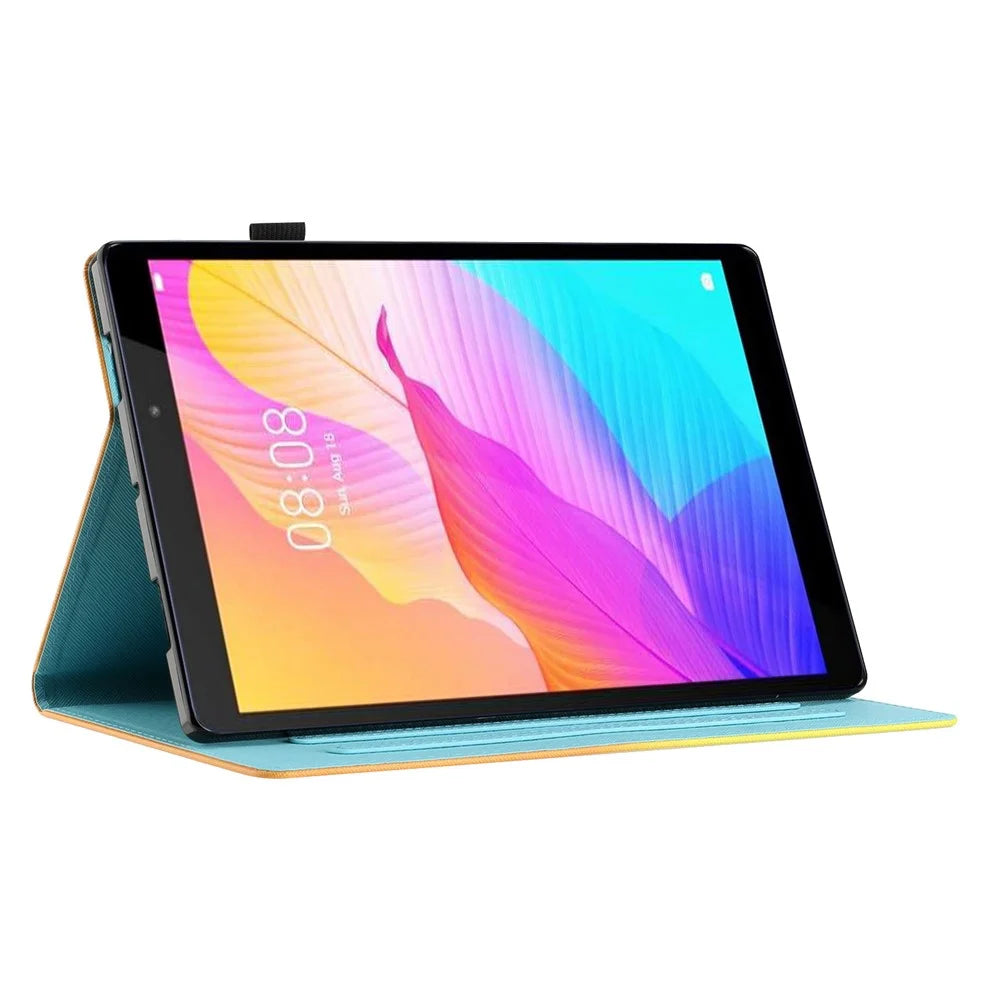 For iPad Pro 11 (2025) / 11 (2024) Case Card Slots Leather Tablet Cover Marble Pattern - Gold+Blue Marble - 2
