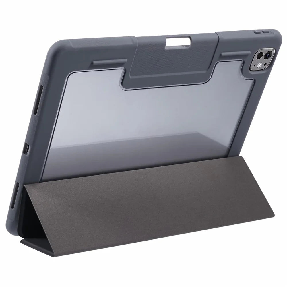 MUTURAL For iPad Pro 13 (2025) / 13 (2024) Case Tri-Fold Stand Tablet Leather Cover Auto Wake / Sleep - Black - 2