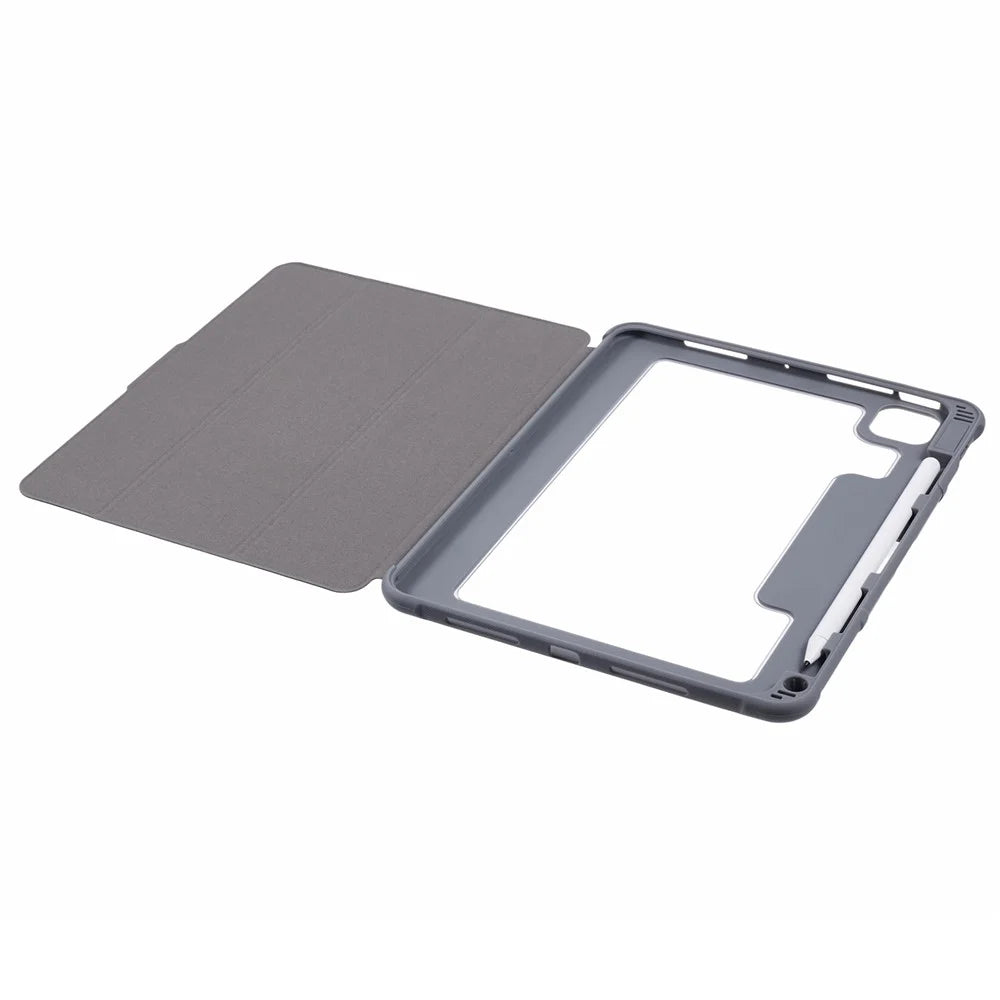 MUTURAL For iPad Pro 11 (2025) / 11 (2024) Case Smart Leather Tablet Cover with Pencil Holder Tri-Fold Stand - Dark Green - 4