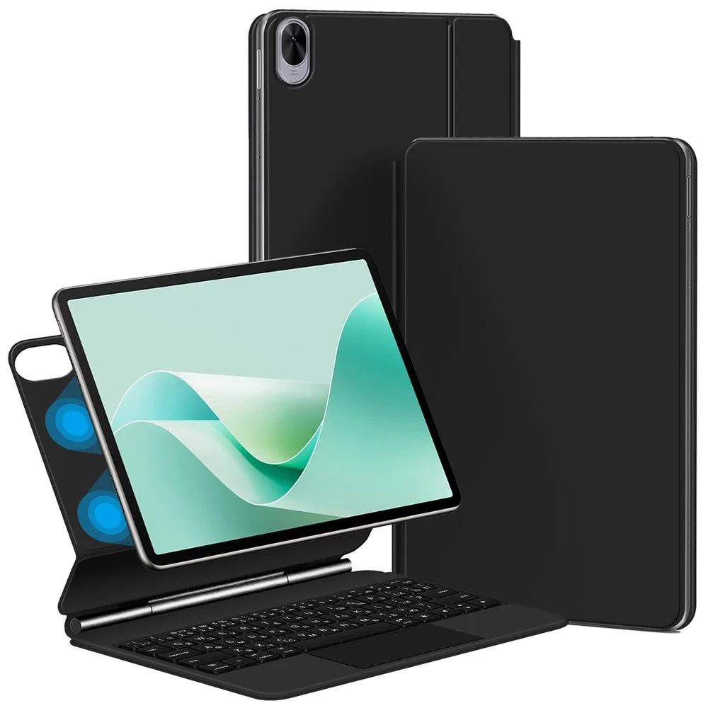 For Huawei MatePad 11.5 S (2026) / (2025) / (2024) Magnetic Bluetooth-compatible Keyboard (Russian) + Adjustable Stand Leather Tablet Case - 1
