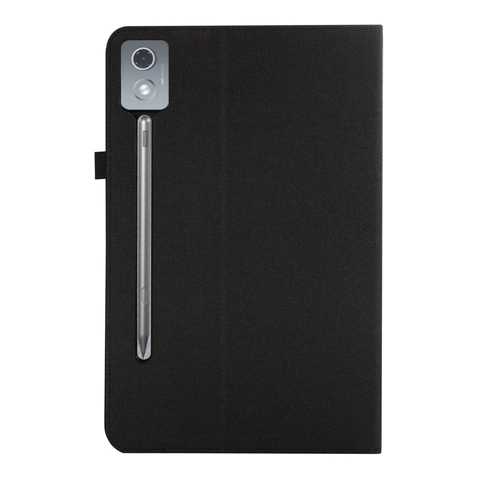 For Lenovo Xiaoxin Pad Pro 12.7 inch Leather Case Card Holder Cloth Texture Tablet Stand Cover - Black - 6
