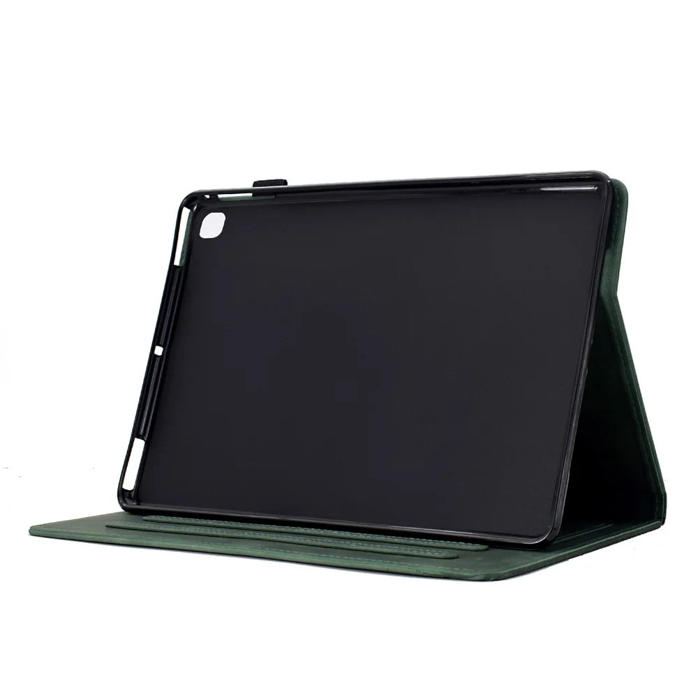 For iPad 10.2 (2020) / (2019) Case Cats Imprinted PU Leather Card Slots Tablet Cover - Green - 3