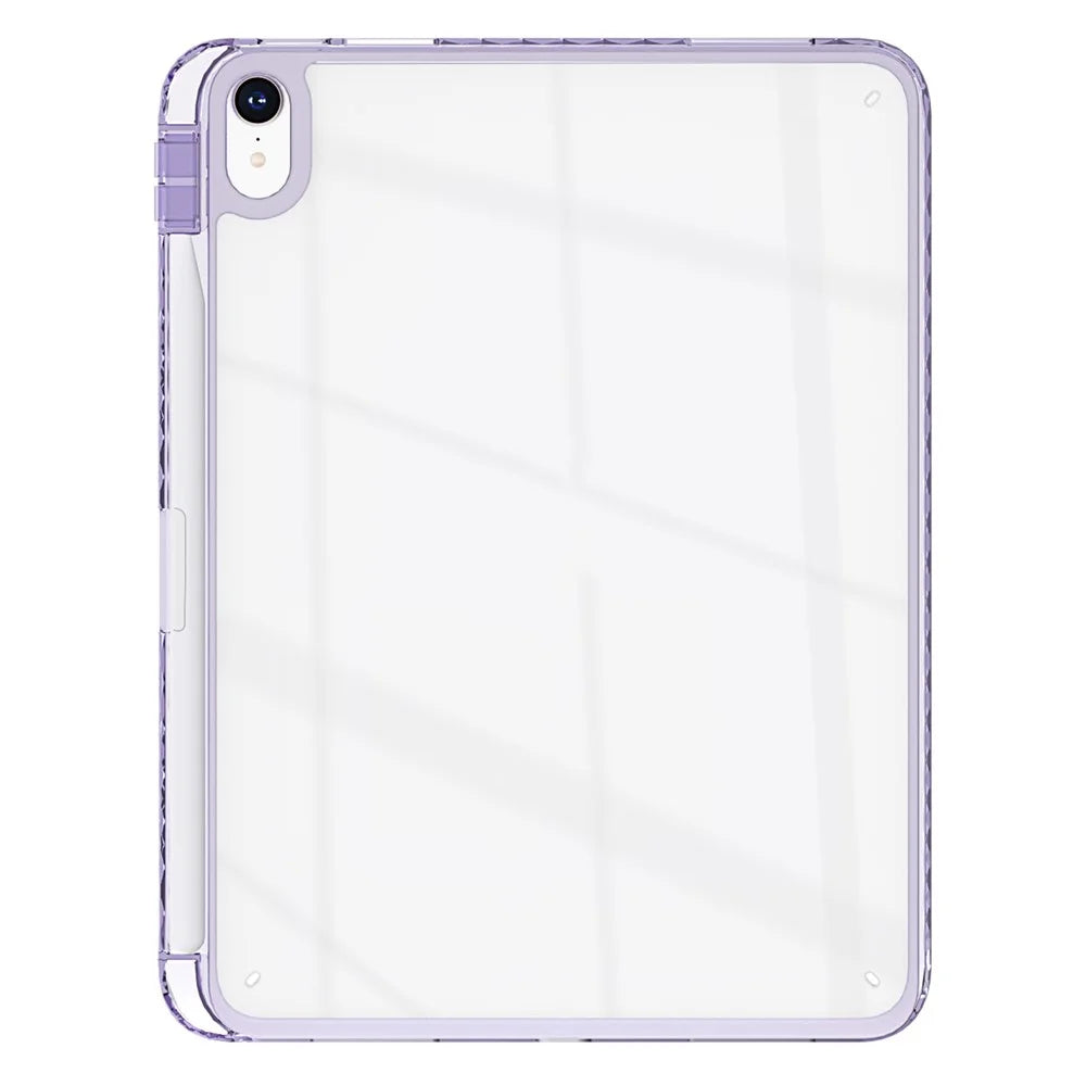 For iPad Air 11 (2026) / (2025) / (2024) Case Clear TPU Tablet Protective Cover with Pen Slot - Purple - 1