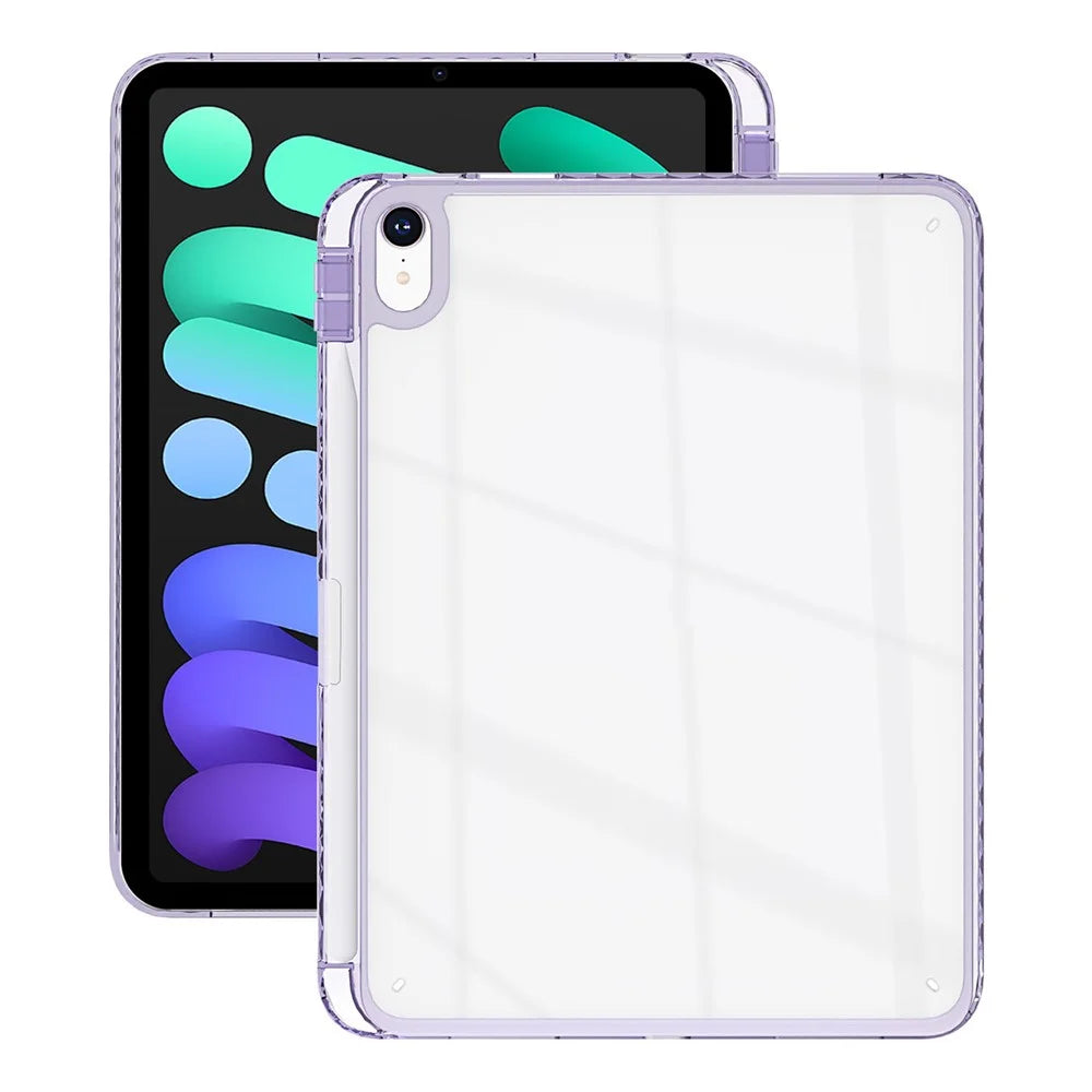 For iPad Air 13 (2026) / (2025) / (2024) Case Clear TPU Tablet Protective Cover with Pen Slot - Purple - 2