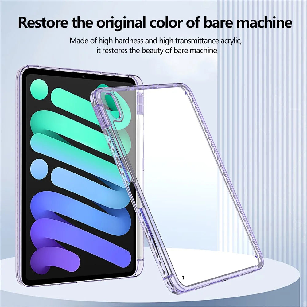 For iPad Air 13 (2026) / (2025) / (2024) Case Clear TPU Tablet Protective Cover with Pen Slot - Purple - 6