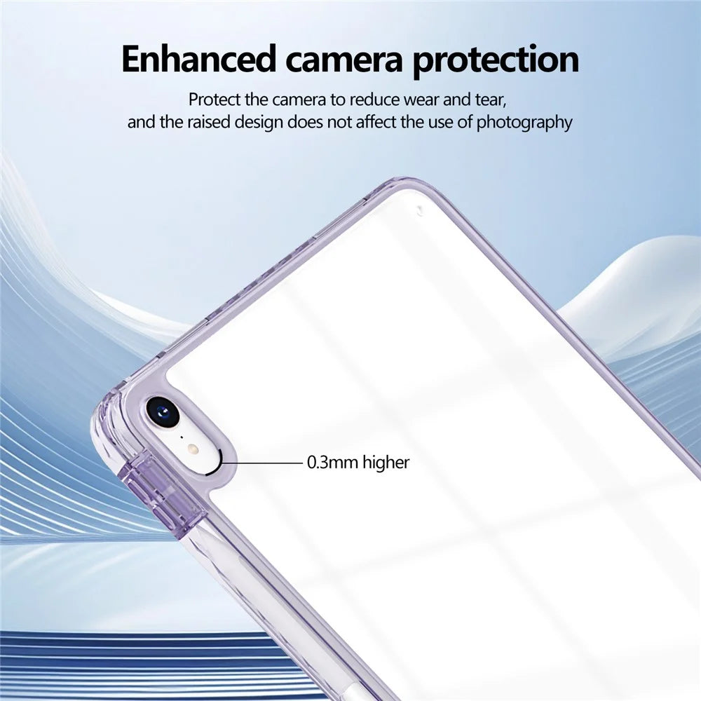 For iPad Air 13 (2026) / (2025) / (2024) Case Clear TPU Tablet Protective Cover with Pen Slot - Purple - 7