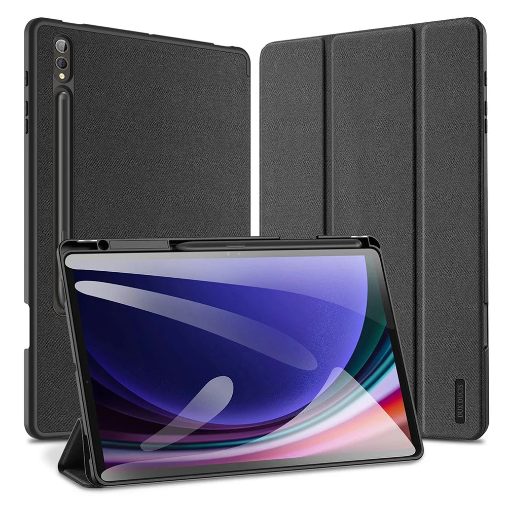 DUX DUCIS Domo Series for Samsung Galaxy Tab S10+ / S9+ / S9 FE+ Case Tri-Fold Stand Leather Cover Auto Wake / Sleep - Black - 2