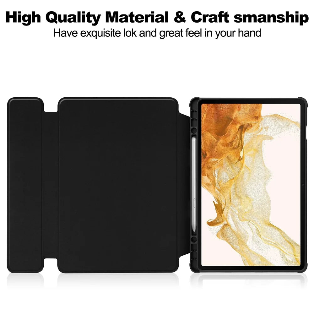 For Samsung Galaxy Tab S10 Plus Case 360 Degree Rotary Stand PU Leather+Acrylic Tablet Cover (Without Keyboard) - Black - 5