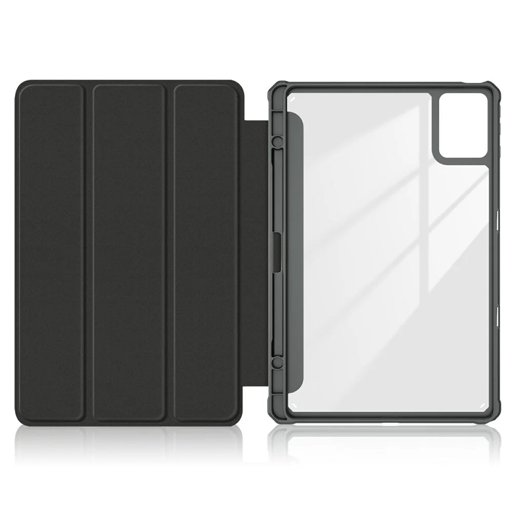 For Lenovo Tab K11 Plus TB230XC Case Auto Sleep / Wake PU Leather Flip Tablet Cover Triple-Fold Stand - Black - 2