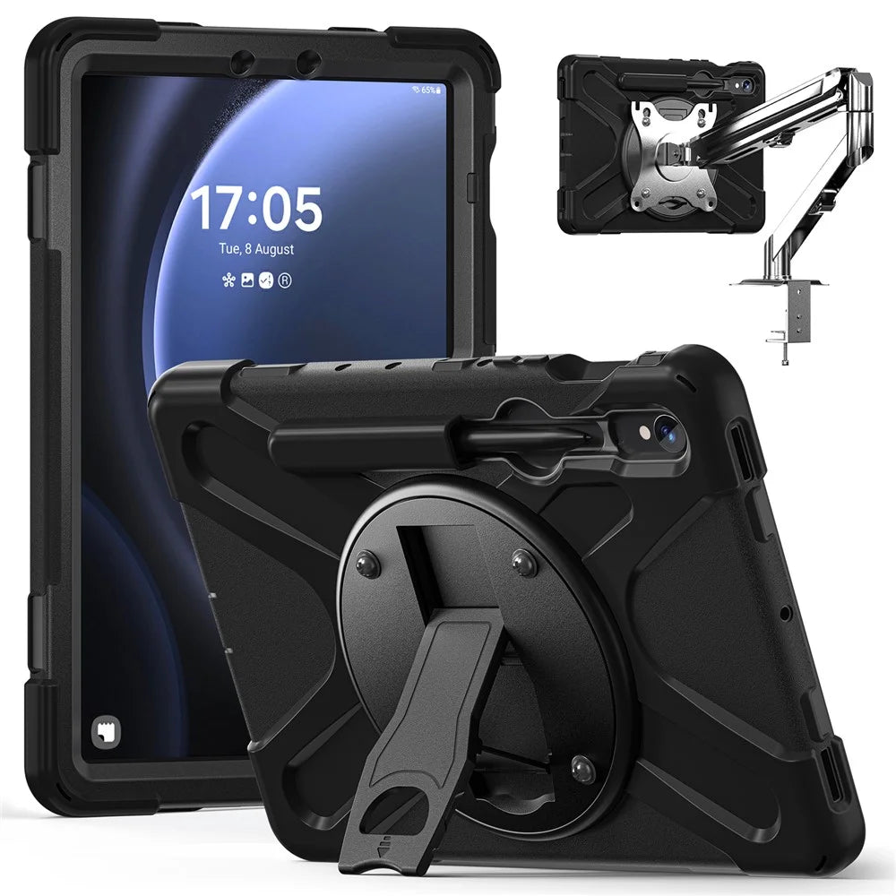 For Samsung Galaxy Tab S10 Lite / S10 FE / S9 FE X510 / S9 X710 / S8 X700 / S7 T870 Case Kickstand PC+Silicone Tablet Cover - 1
