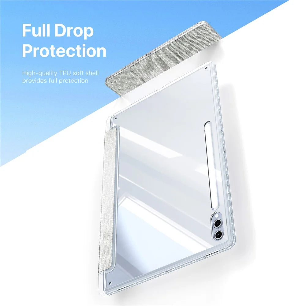 DUX DUCIS Unid Series For Samsung Galaxy Tab S10 Ultra / S9 Ultra / S8 Ultra Case TPU+PC+Leather Clear Tablet Cover - Light Green - 6