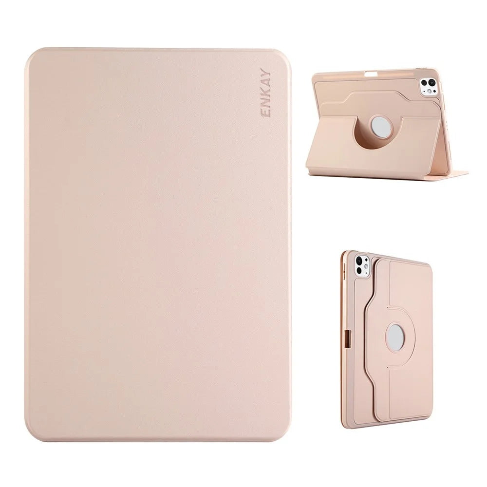 ENKAY For iPad Air 13 (2026) / (2025) / (2024) / Pro 12.9-inch (2018) / (2020) / (2022) / (2021)  HAT PRINCE Stand Case TPU+PU Tablet Cover - Pink - 1