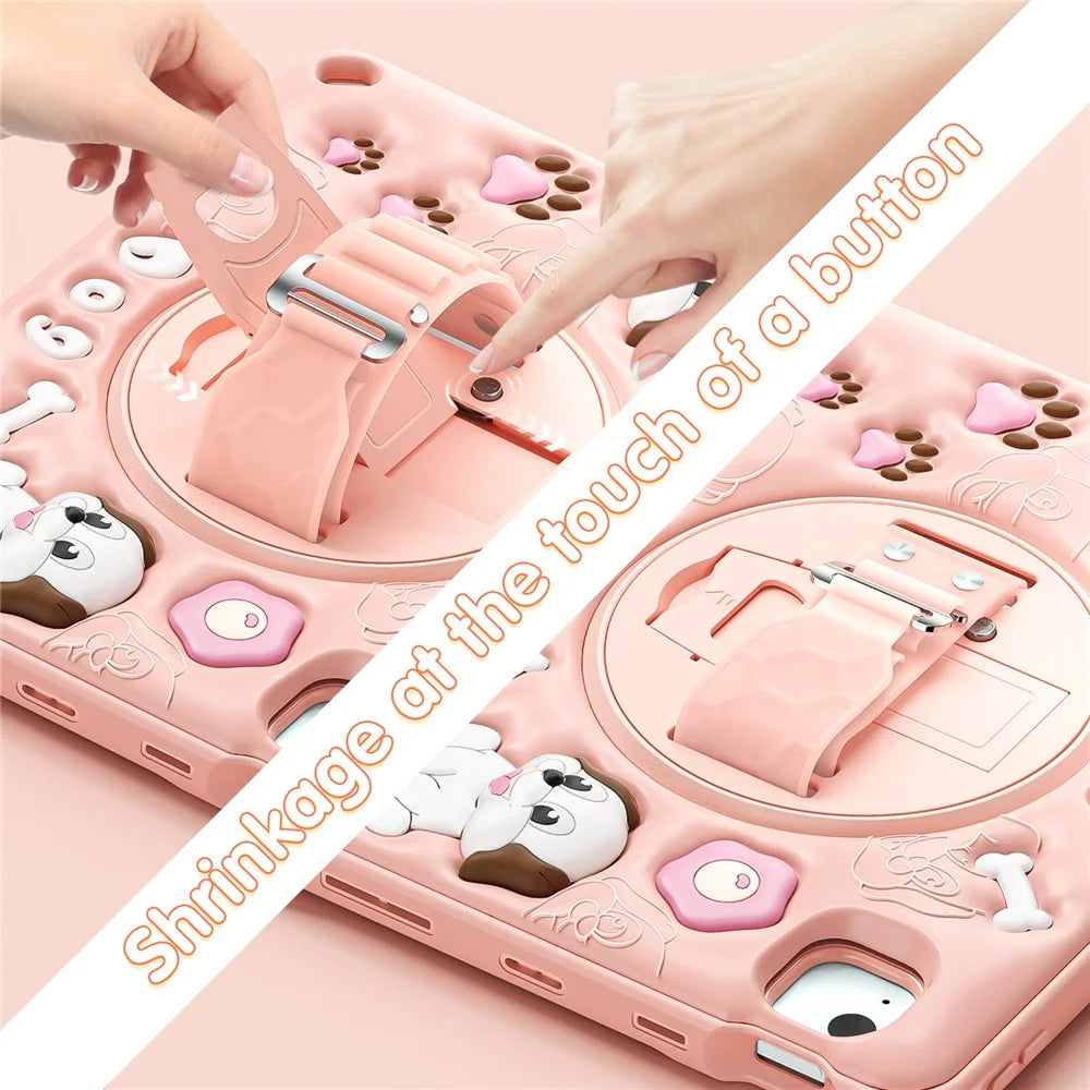 For iPad Air 11 (2025) / (2024) / Air (2022) / (2020) / Pro 11 (2022) / (2021) / (2020) / (2018) Case Kickstand Cute Dog Cover - 3