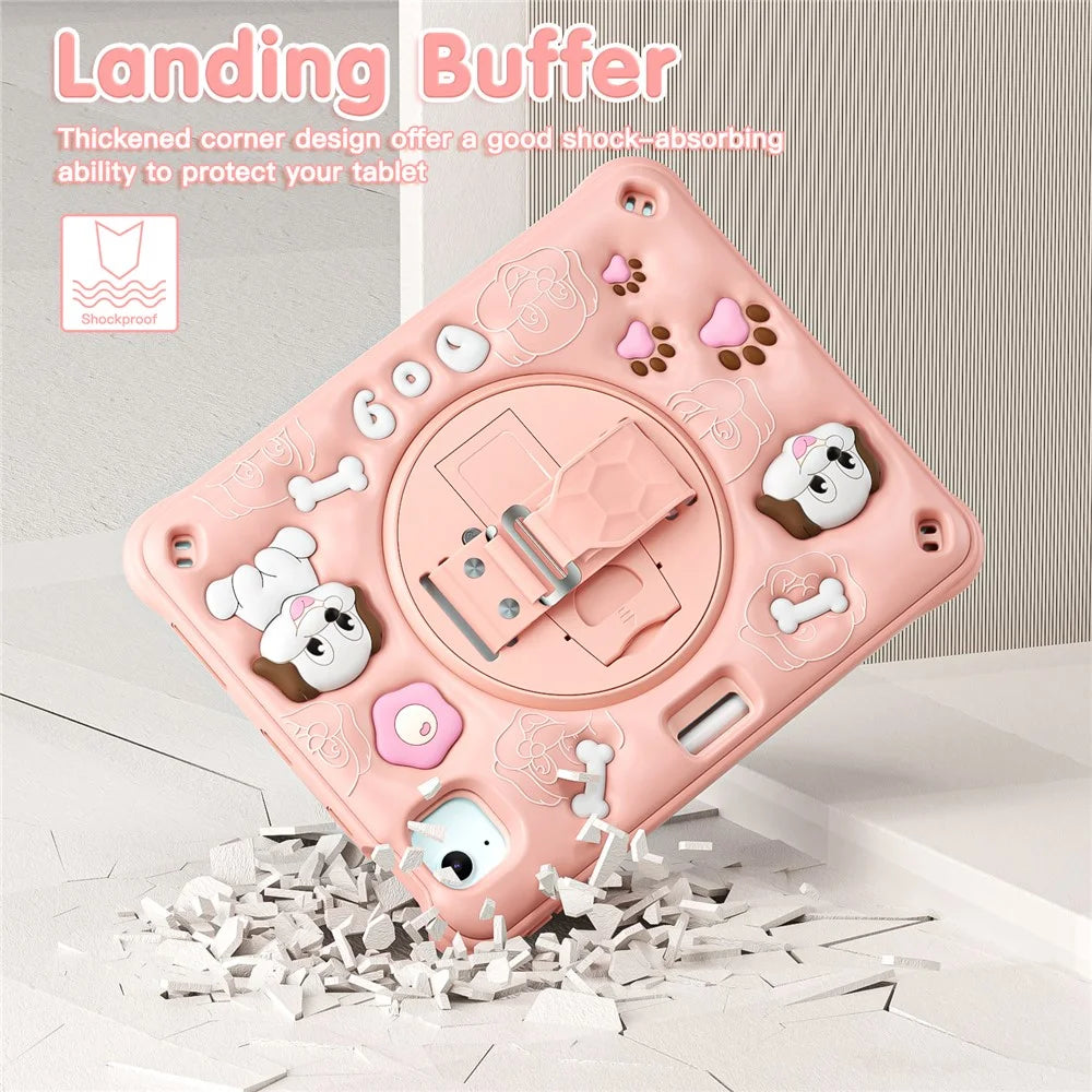 For iPad Air 11 (2025) / (2024) / Air (2022) / (2020) / Pro 11 (2022) / (2021) / (2020) / (2018) Case Kickstand Cute Dog Cover - 7