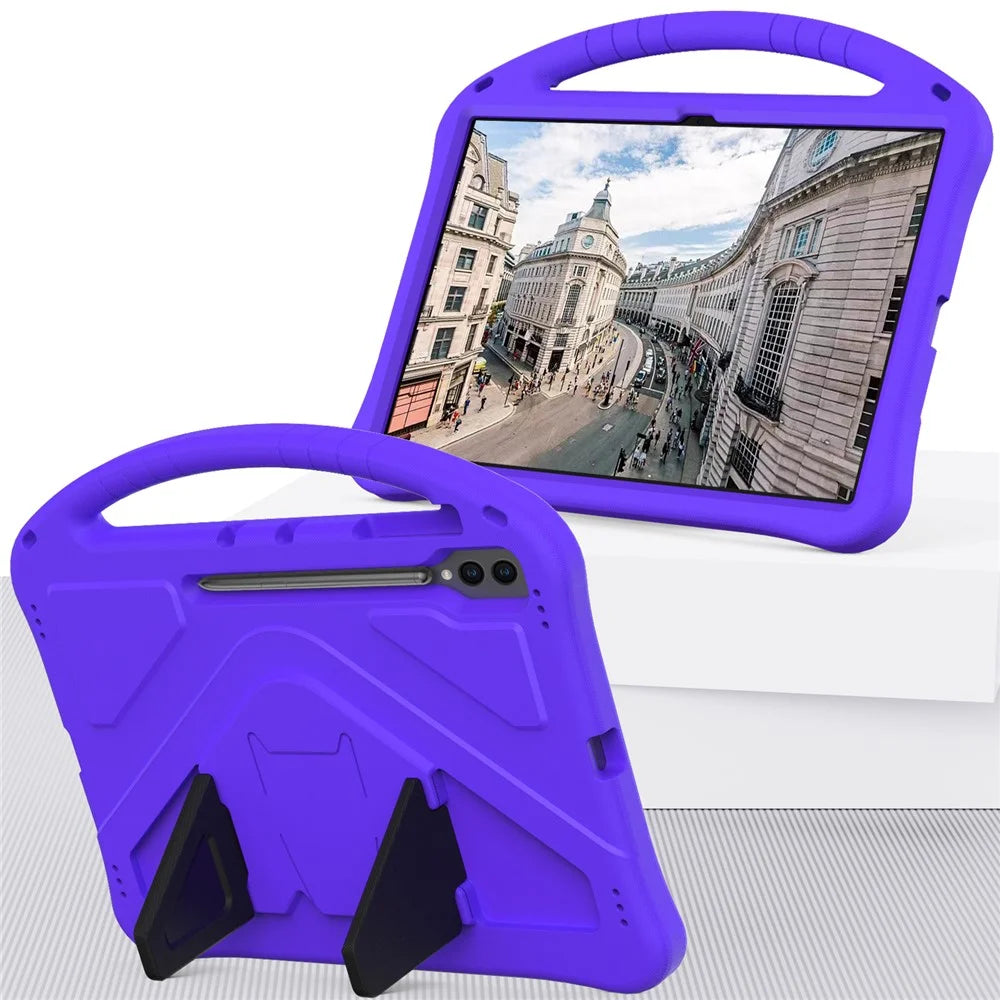 For Samsung Galaxy Tab S10 Ultra Case EVA Tablet Cover with Handle Kickstand Children Friendly - Purple - 2