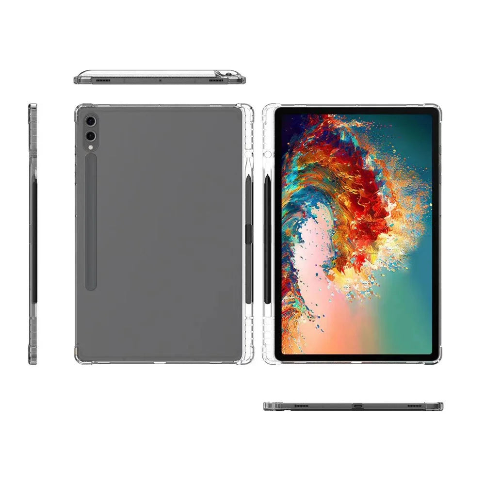 For Samsung Galaxy Tab S10+ Case Reinforced Four Corner Anti-Drop Clear TPU Tablet Cover with Pen Slot - 6