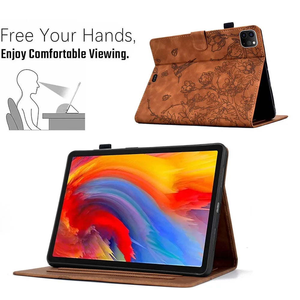 For iPad Air 11 (2026) / (2025) / (2024) / Air (2022) / (2020) / iPad Pro 11 (2022) / (2021) / (2020) / (2018) Case Card Holder Leather Tablet Cover - Brown - 6