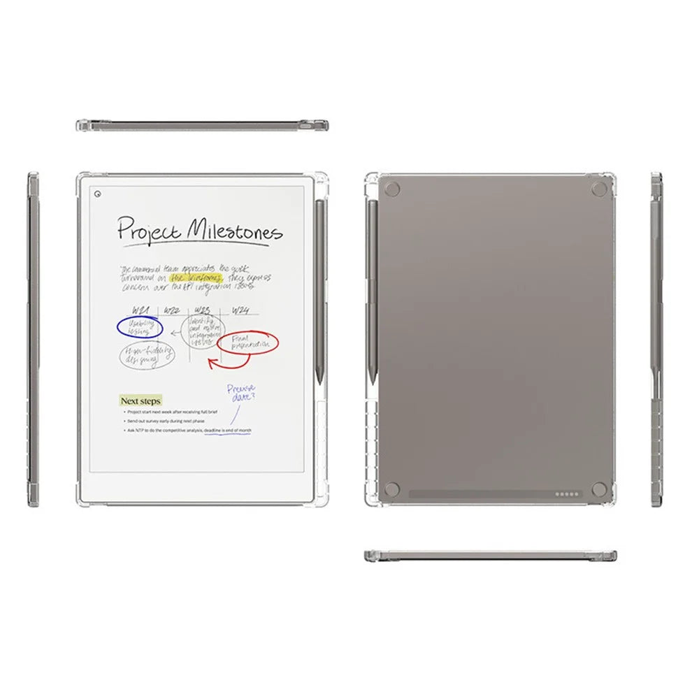For Remarkable Paper Pro Case Anti-Drop Clear TPU Tablet Cover with Pen Slot - 5