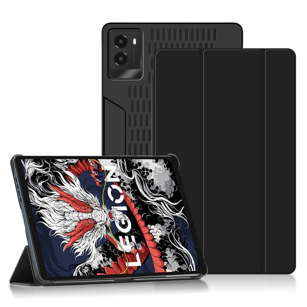 For Lenovo Legion Y700 (2024) Tablet Case Trifold Stand Leather+PC Hollow Back Cover Auto Wake / Sleep - 1