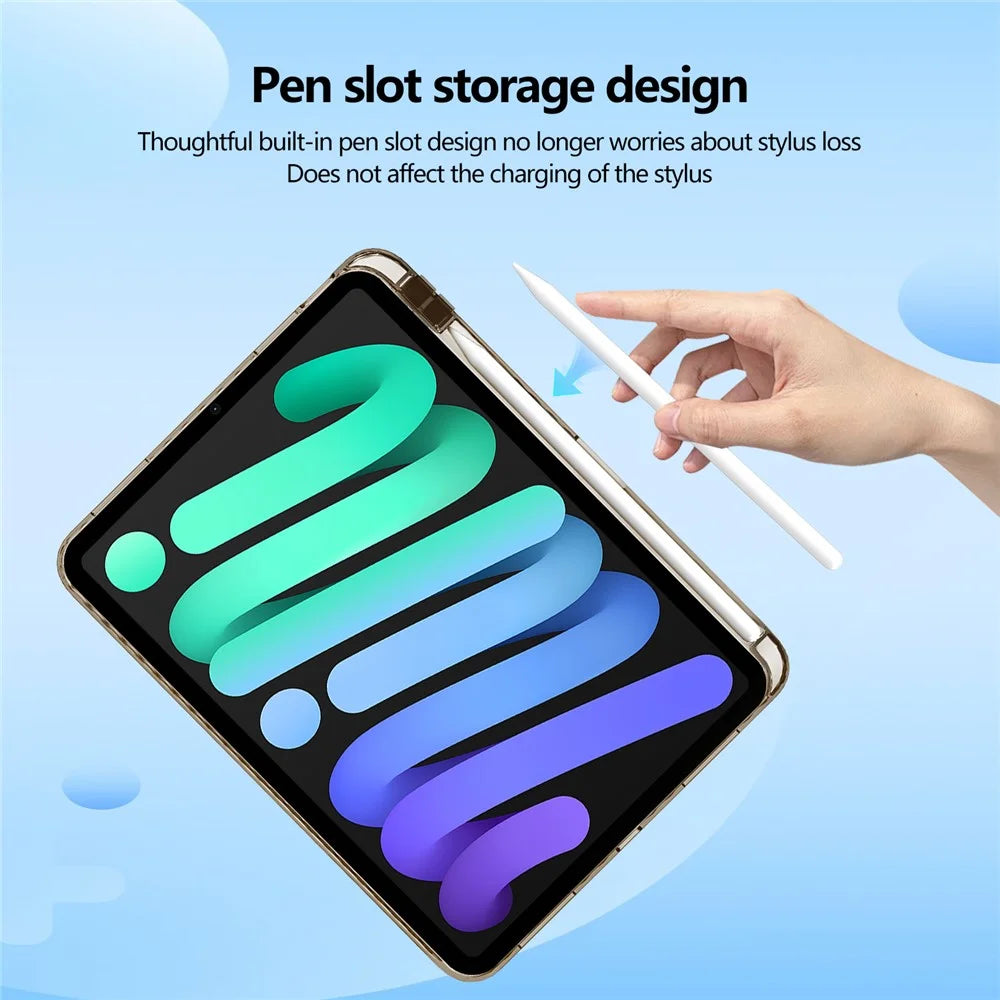 For iPad Pro 13 (2025) / 13 (2024) Case Clear TPU Tablet Protective Cover with Pen Slot - Black - 3