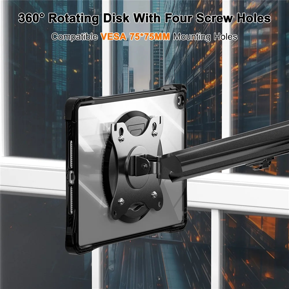 Clear Case for iPad 10.2 (2021) / (2020) / (2019) PC+TPU+Acrylic Kickstand Cover - 3