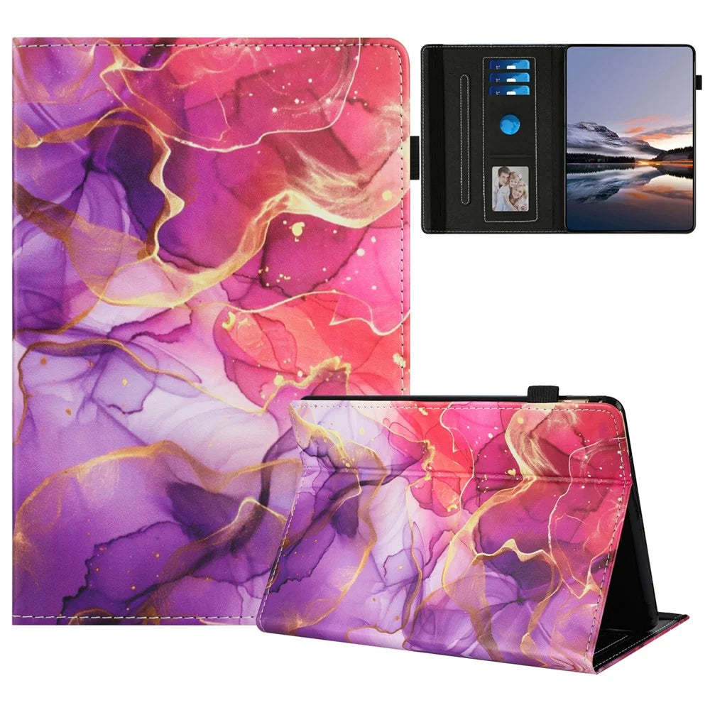 For Amazon Kindle Youth Edition 2022 Case Pattern Leather Tablet Cover with Auto Sleep / Wake, Card Holder - Flower Fox - 1
