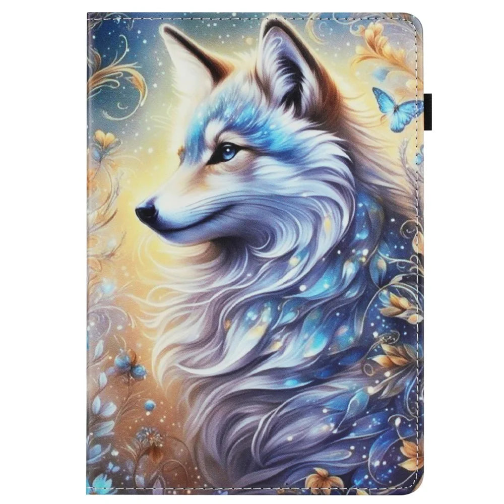 For Lenovo Tab P11 TB-J606F Case Pattern Leather Tablet Cover with Auto Sleep / Wake, Card Holder - Flower Fox - 7