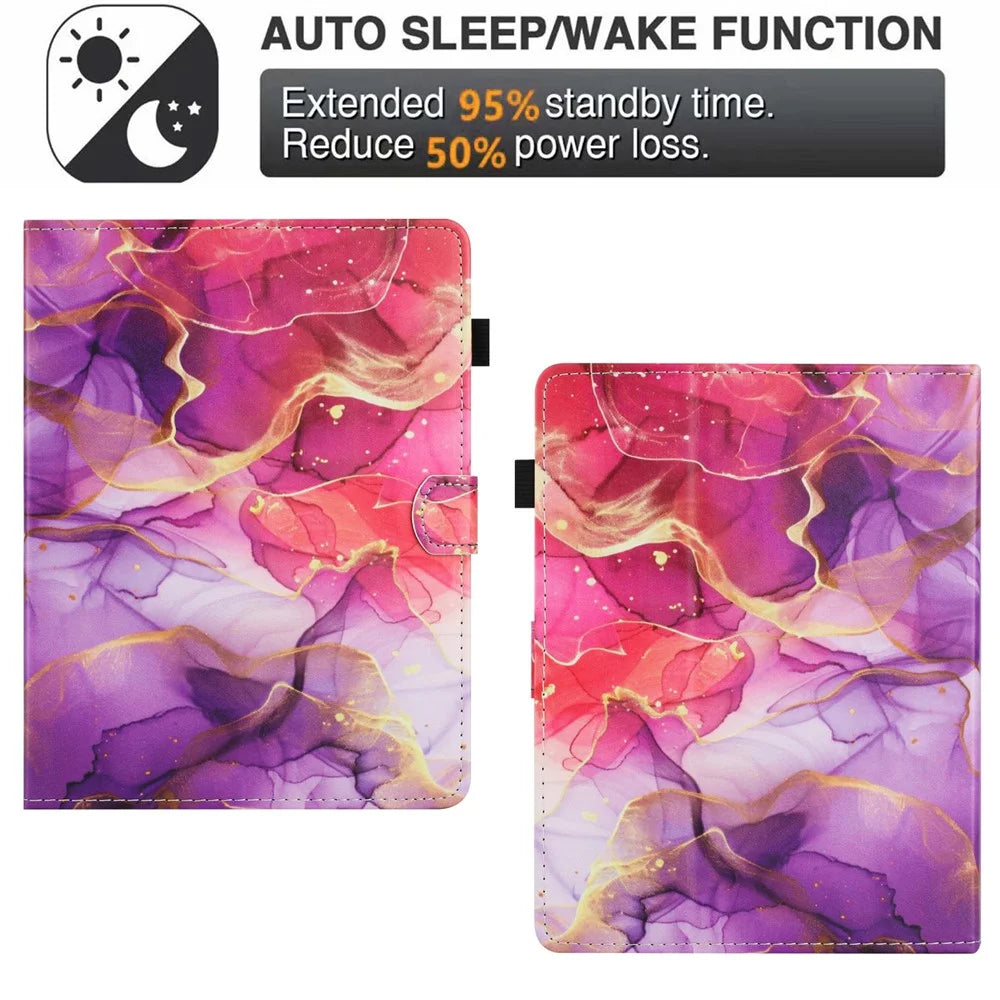 Universal 8-inch Tablet Case Pattern Leather Cover with Auto Sleep / Wake, Card Holder - Flower Fox - 6