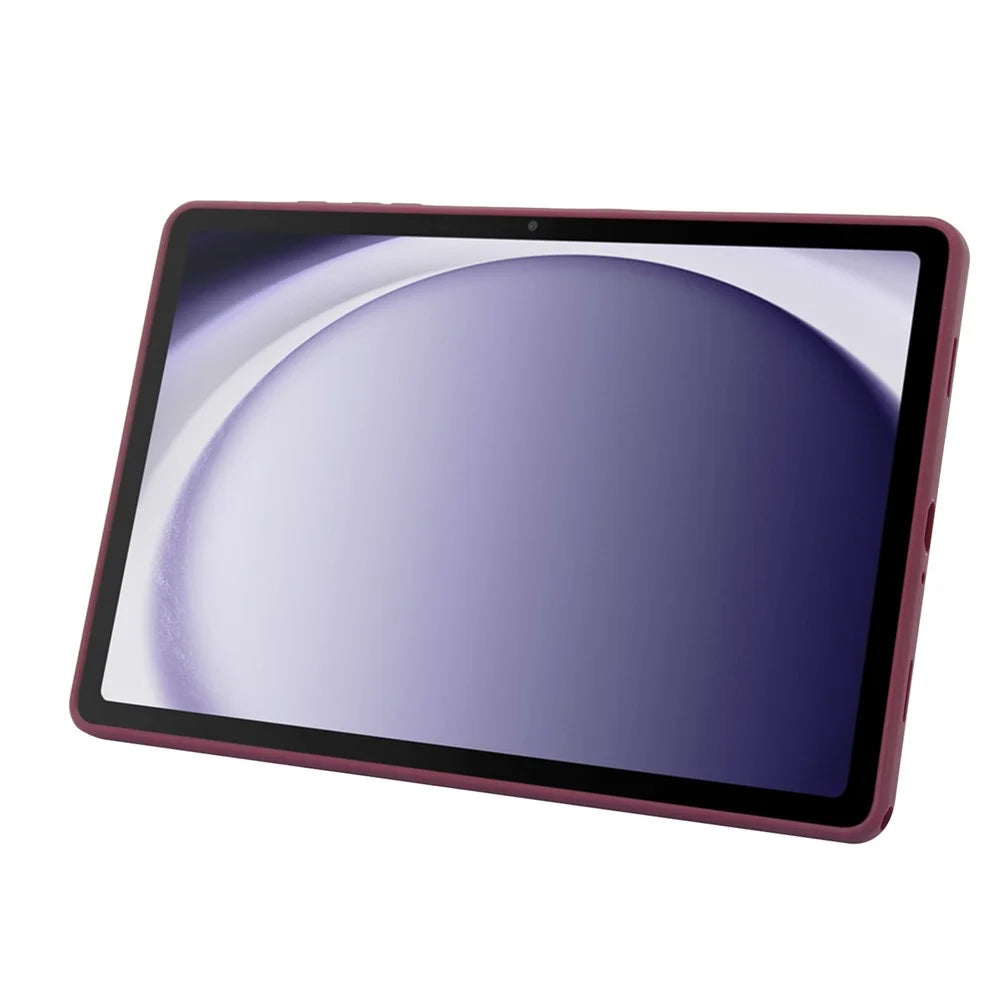For Samsung Galaxy Tab A9+ Case with Kickstand TPU + PC Skin-Touch Tablet Cover - Wine Red - 3