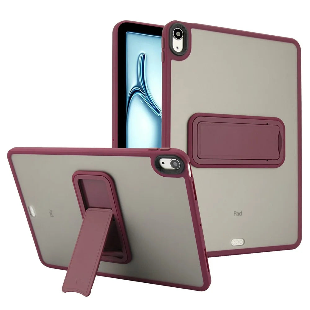 Tablet Case with Kickstand For iPad Air 11 (2026) / (2025) / (2024) / Air (2022) /  (2020) / iPad Pro 11-inch (2018) TPU + PC Skin-Touch Cover - Wine Red - 1