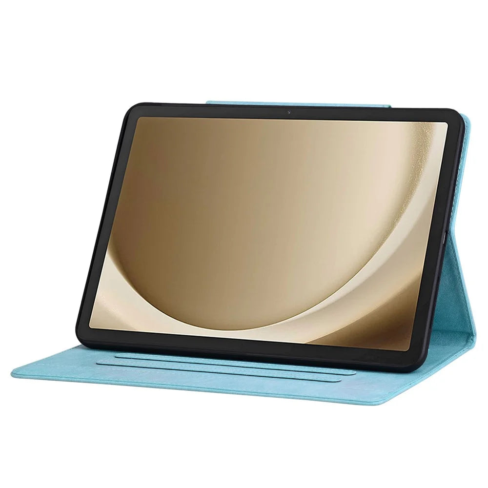 For Samsung Galaxy Tab S10 FE+ Case Cat Buckle Closure Leather Protective Stand Cover - Sky Blue - 3