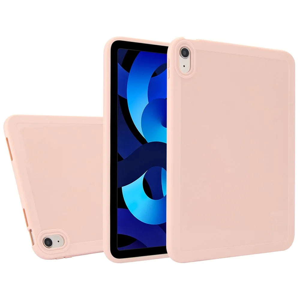 For iPad (2025) / 10.9 (2022) Case Solid Color Soft TPU Tablet Protective Cover - Pink - 1