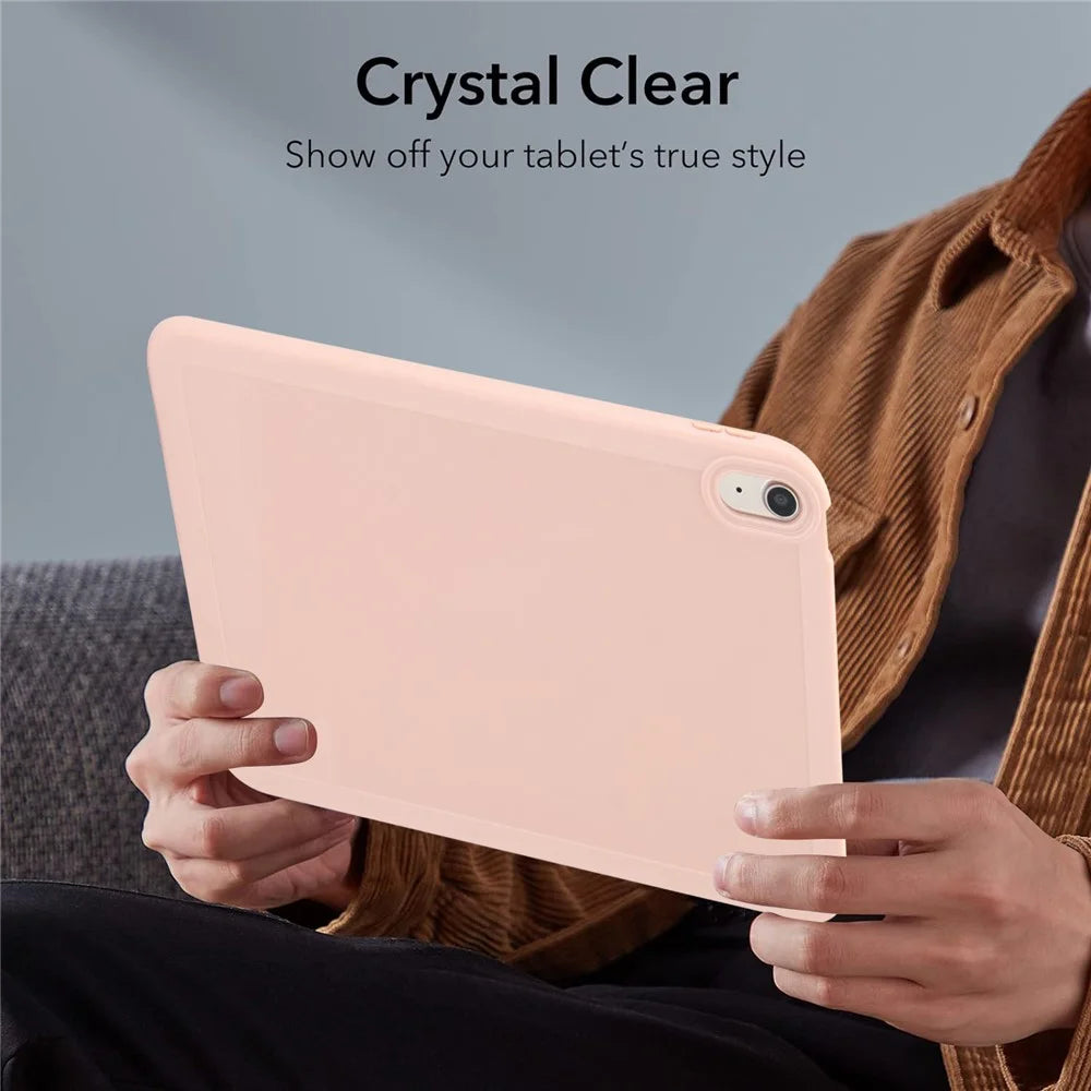 For iPad (2025) / 10.9 (2022) Case Solid Color Soft TPU Tablet Protective Cover - Pink - 3
