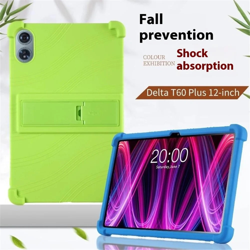 For Teclast T60 Plus Silicone Case with Kickstand Rugged Protective Cover - Dark Blue - 6