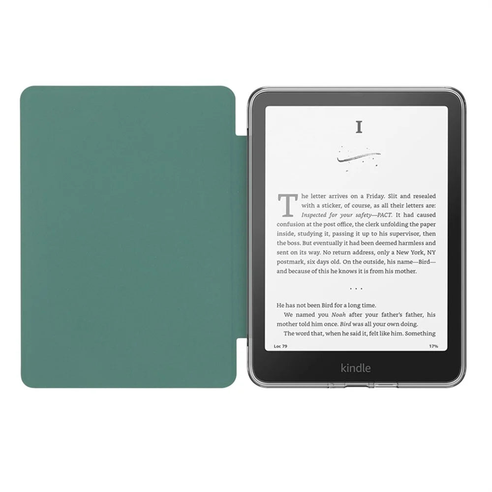 For Amazon Kindle 11th (2024) / 6" (2022) Case Anti Drop PU Leather + TPU + Acrylic Clear Protective Cover - Purple - 2