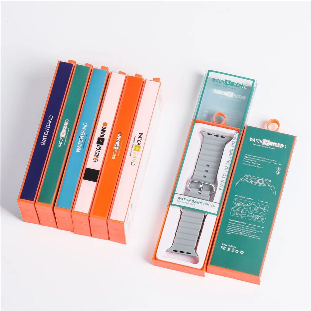 100 PCS Watch Band Packaging Box Pull Out Style Short D2 215 x 55 x 18 mm For Fashion Accessories Storage - Orange  /  White - 6