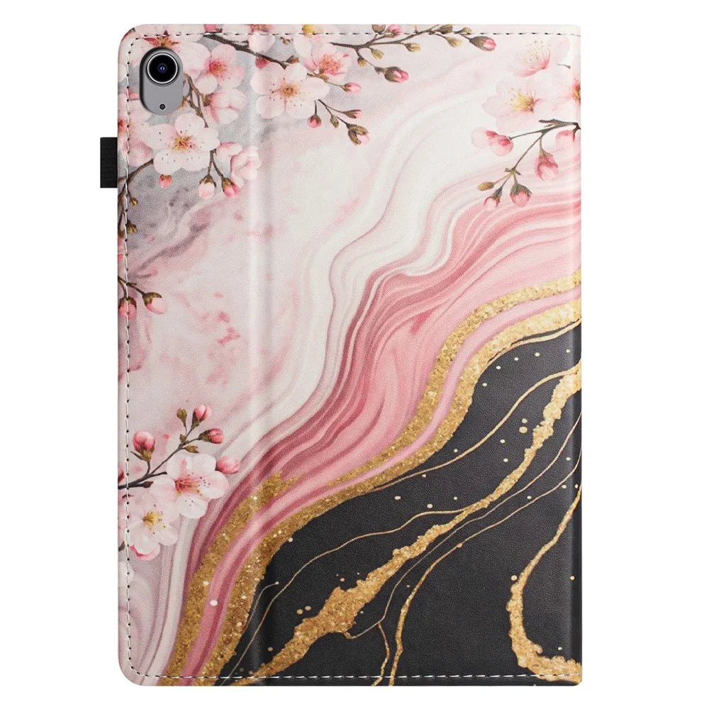 For iPad mini (2024)  /  (2021) Tablet Case Litchi Texture Pattern Printing Leather Cover Auto Sleep  /  Wake with Card Holder - Marble Flower - 7