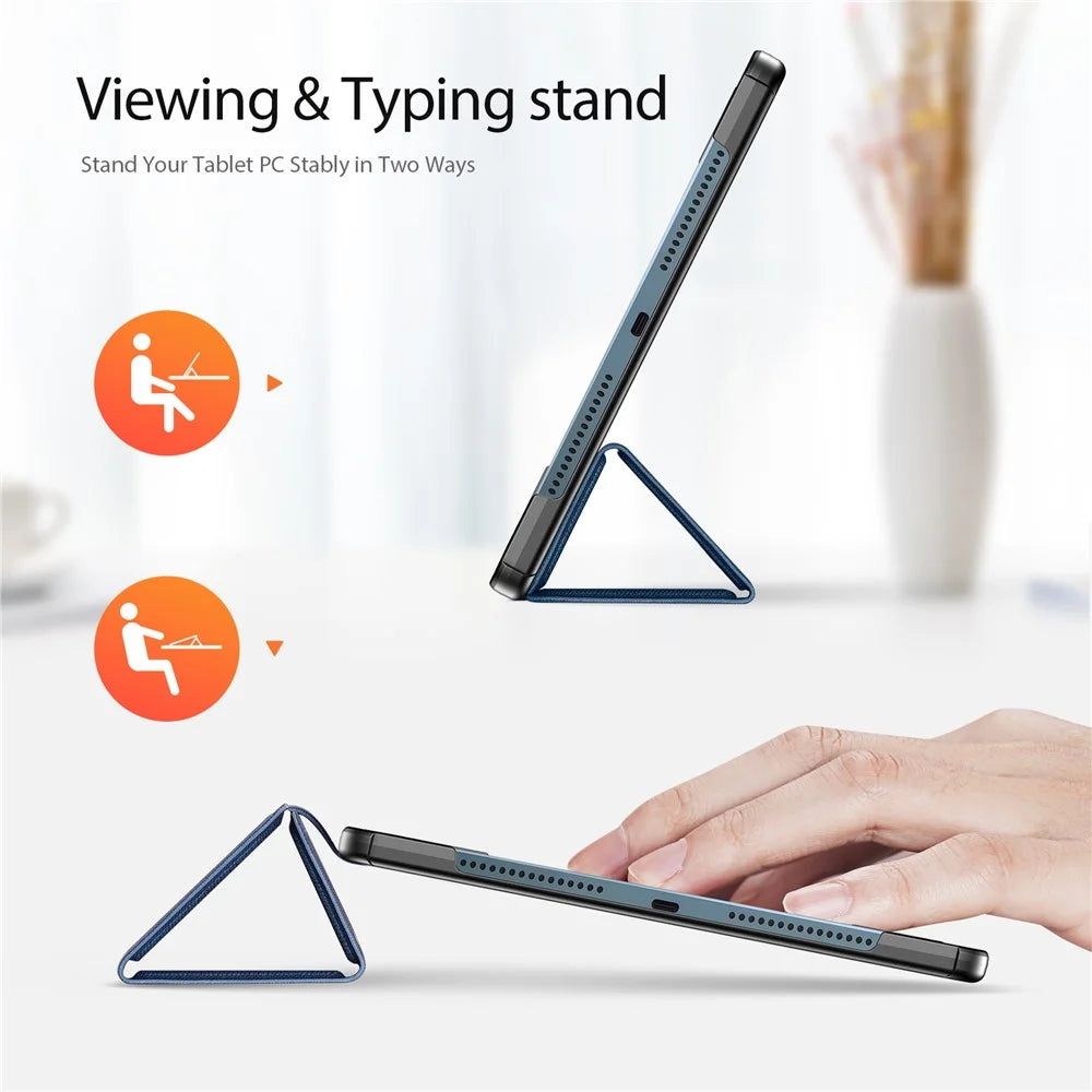 DUX DUCIS For Lenovo Yoga Tab Plus Case  Domo Series Tri-fold Stand PU Leather Protective Tablet Cover - Blue - 2