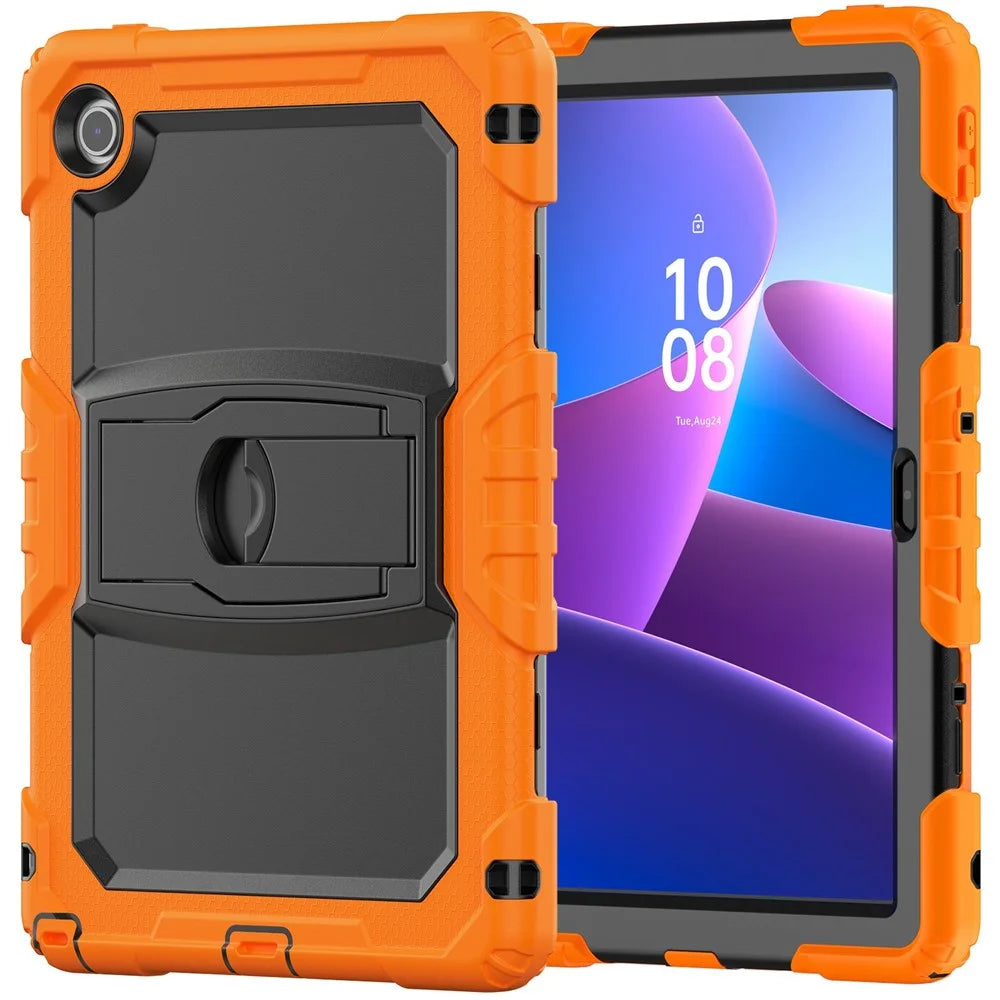 For Lenovo Tab 10.1 (2025) TB-311XU  /  Tab TB311FU Case Kickstand PC + Silicone Shockproof Tablet Cover - Orange - 2