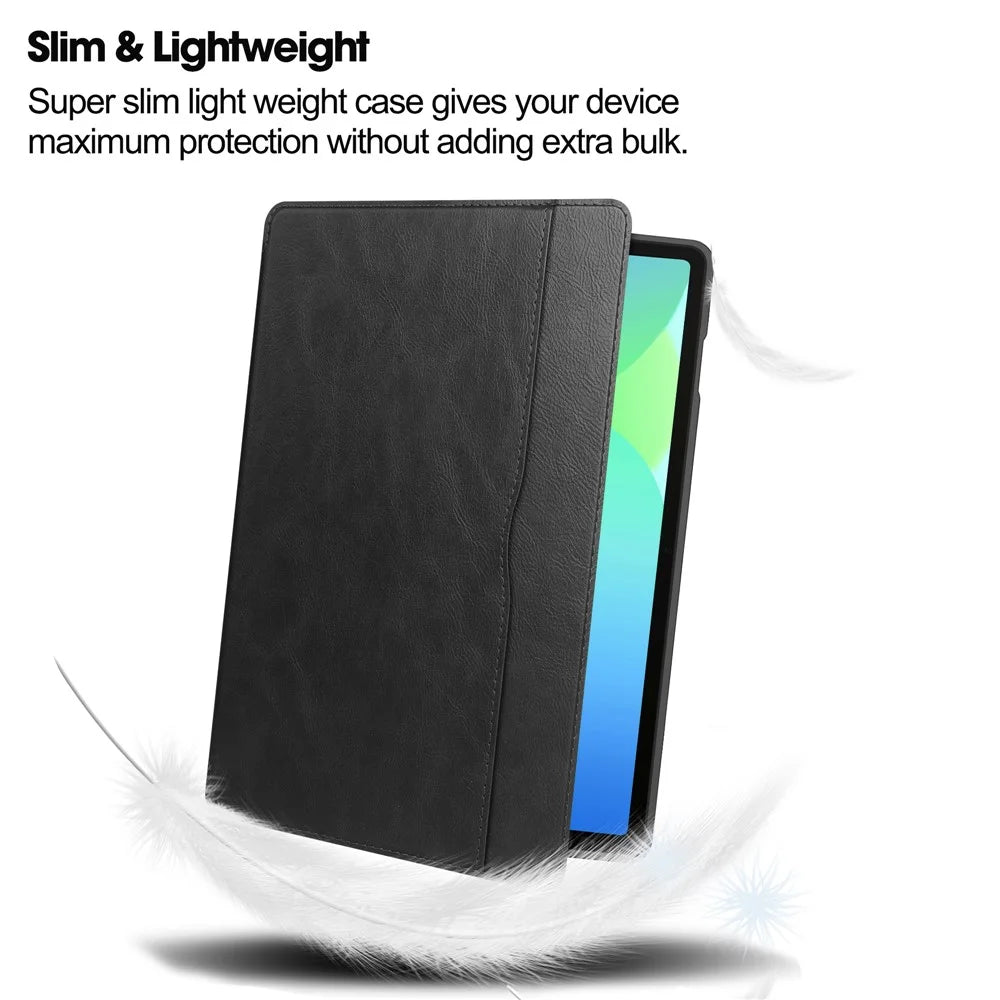 For Samsung Galaxy Tab S10 Lite / S10 FE / S9 FE Case Shockproof Leather Auto Wake / Sleep Tablet Stand Cover - Black - 7