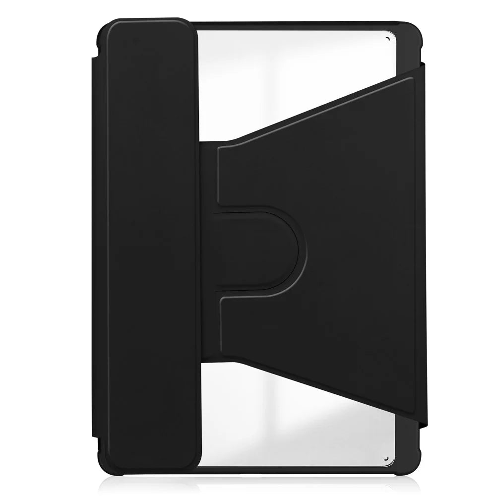 For Samsung Galaxy Tab S10 Lite / S10 FE / S9 FE Case 360 Degree Rotary Stand PU Leather+Acrylic Tablet Cover (Without Keyboard) - Black - 7