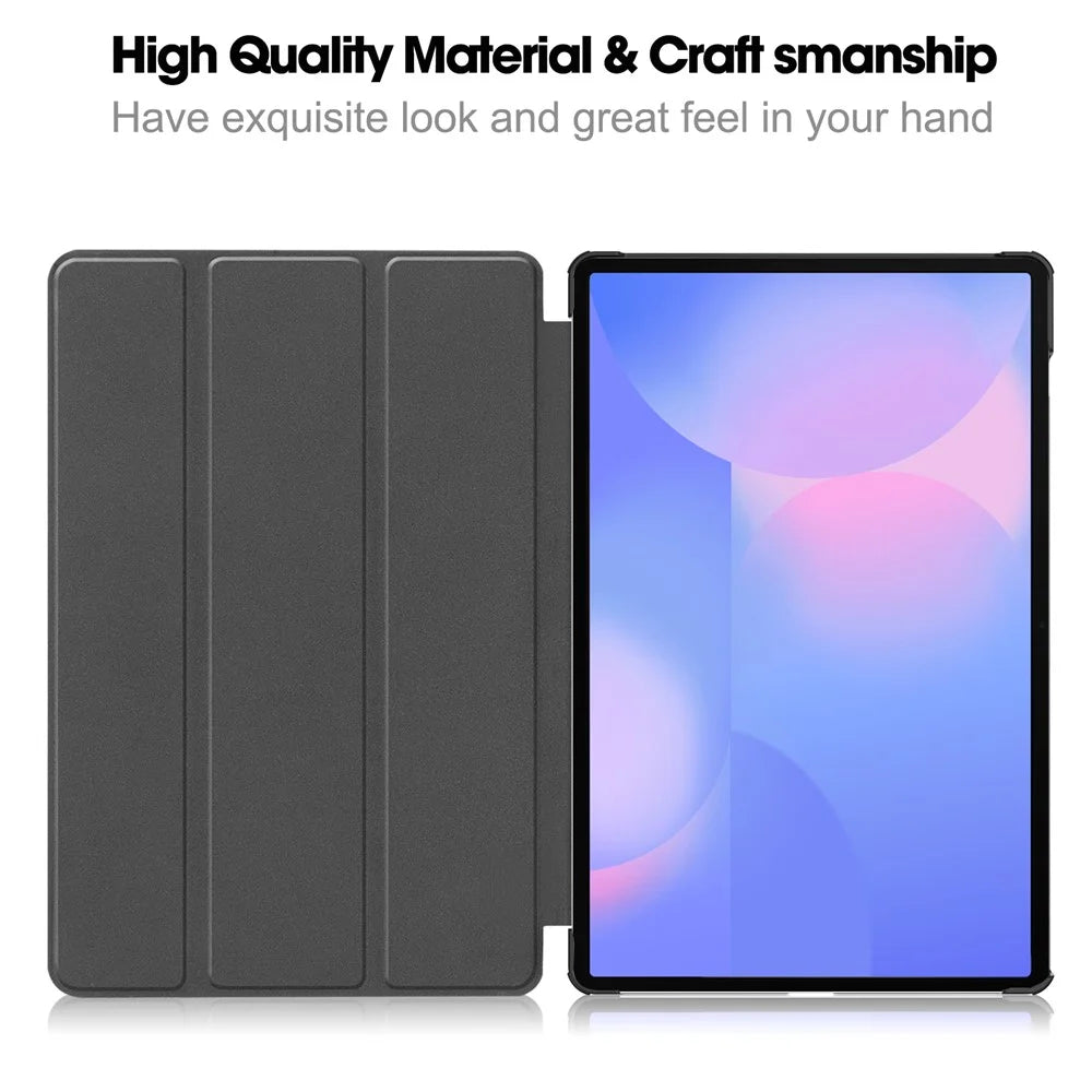 For Samsung Galaxy Tab S10 FE+ Case Anti-Drop Leather Stand Tablet Cover - Black - 2