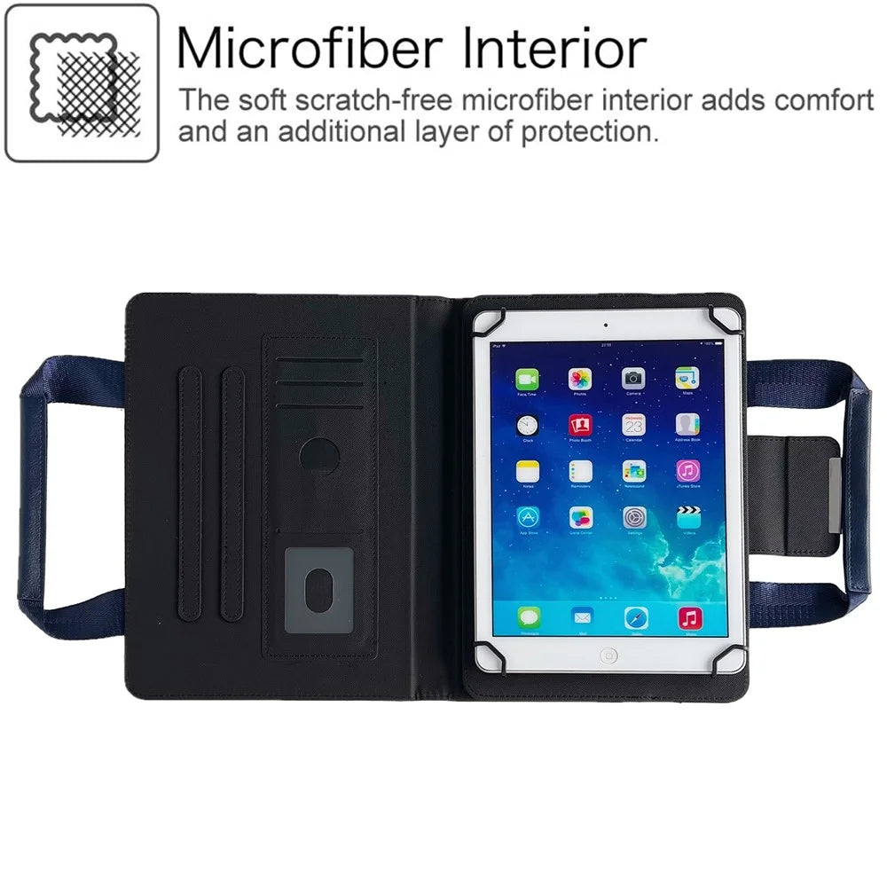 For Universal 10 inch Tablet Case with Handle / Zipper Pouch PU Leather Shockproof Cover - Sapphire - 2