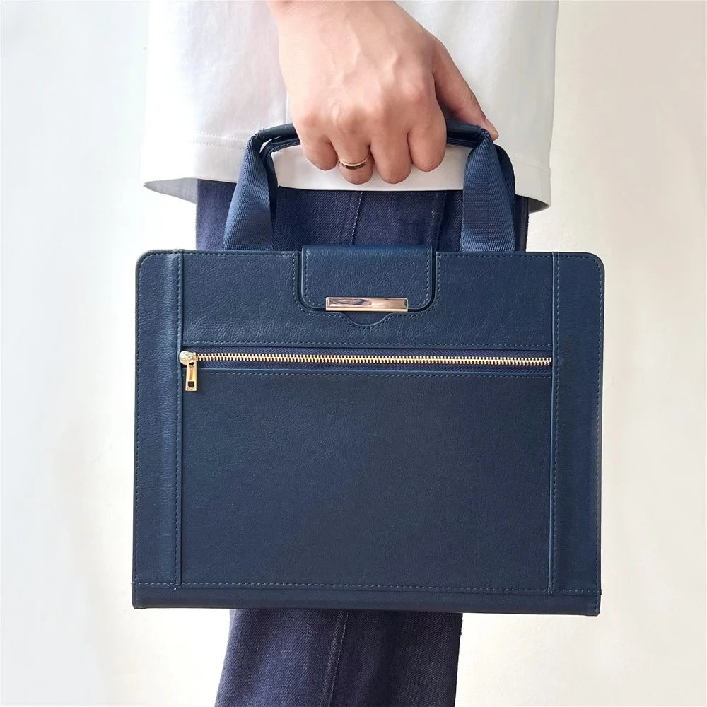 Tablet Case for iPad 10.9 (2022) / iPad (2025) Auto Wake / Sleep Leather Cover with Handle / Zipper Pouch - Sapphire - 6
