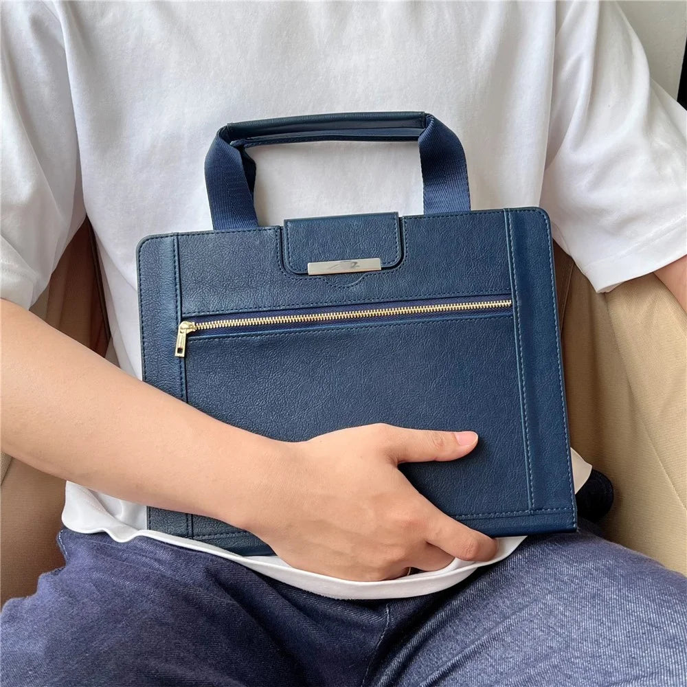 Tablet Case for iPad 10.9 (2022) / iPad (2025) Auto Wake / Sleep Leather Cover with Handle / Zipper Pouch - Sapphire - 7